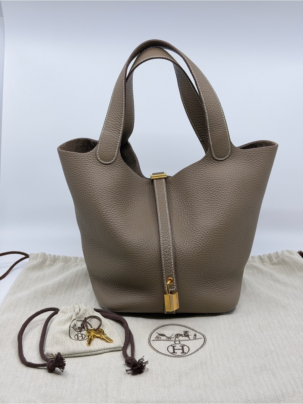 Hermes 2023 Picotin Lock 22 MM Etoupe Clemence